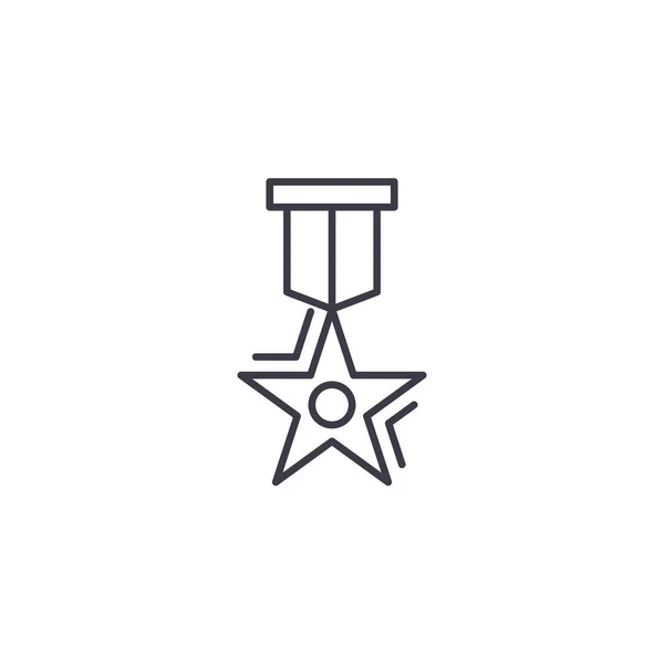 Medal za osiągnięcie ikona liniowej koncepcji. Medal za osiągnięcia linii wektor znak, symbol, ilustracja. — Wektor stockowy