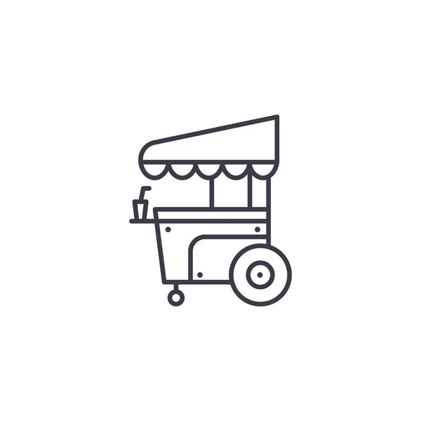Lineares Icon-Konzept für mobile Shops. Mobile Ladenzeile Vektorschild, Symbol, Illustration. — Stockvektor