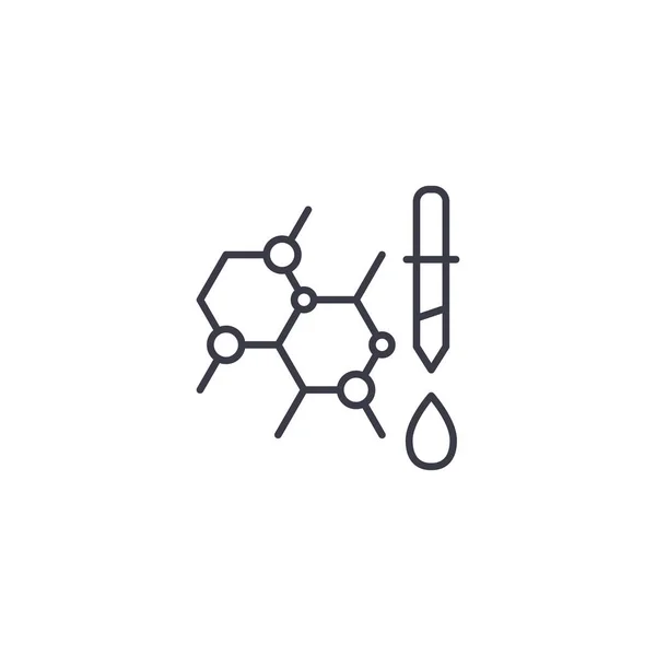 Concept d'icône linéaire compte-gouttes moléculaire. Ligne de compte-gouttes moléculaire signe vectoriel, symbole, illustration . — Image vectorielle