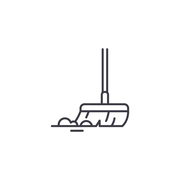 Mopp lineares Icon-Konzept. Vektorzeichen, Symbol, Illustration. — Stockvektor