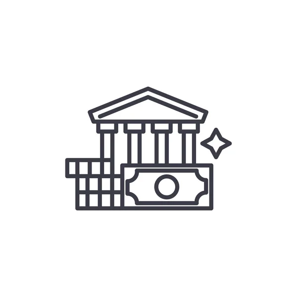 Conceito de ícone linear de empréstimo hipotecário. Sinal de vetor de linha de empréstimo hipotecário, símbolo, ilustração . — Vetor de Stock