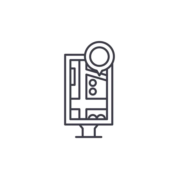 Navigateur conseil municipal concept d'icône linéaire. Navigateur conseil municipal ligne vecteur signe, symbole, illustration . — Image vectorielle