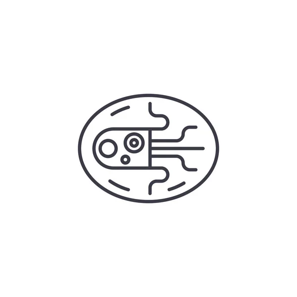 Concepto de icono lineal de alimentos Octopus. Pulpo alimentación línea vector signo, símbolo, ilustración . — Vector de stock