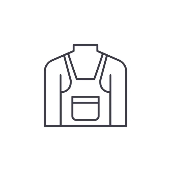 Conceito de ícone linear Pinafore. Pinafore linha vetor sinal, símbolo, ilustração . — Vetor de Stock