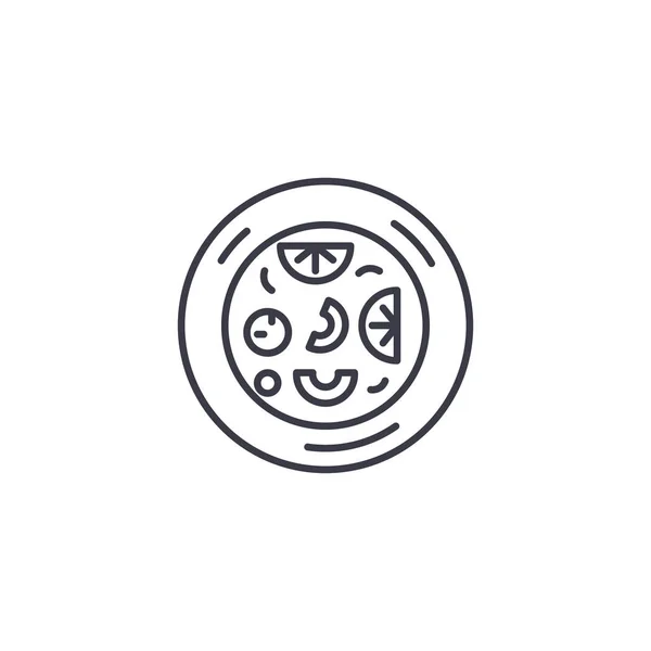 Pizzéria lineáris ikon koncepció. Pizzéria vonal vektor jele, szimbólum, illusztráció. — Stock Vector