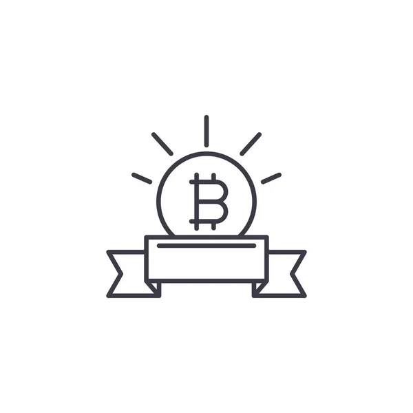 Popularity of bitcoin linear icon concept. Popularity of bitcoin line vector sign, symbol, illustration. — Stock Vector