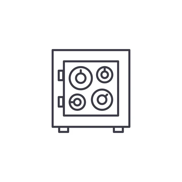 セーフ ボックス線形アイコン コンセプト。セーフティ ボックスの行ベクトル記号, 記号, 図. — ストックベクタ