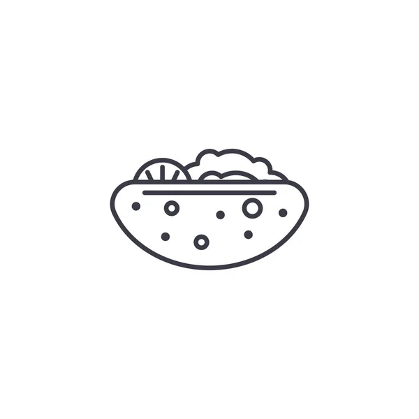 Sandwich lineares Symbolkonzept. Sandwich-Linienvektorzeichen, Symbol, Illustration. — Stockvektor