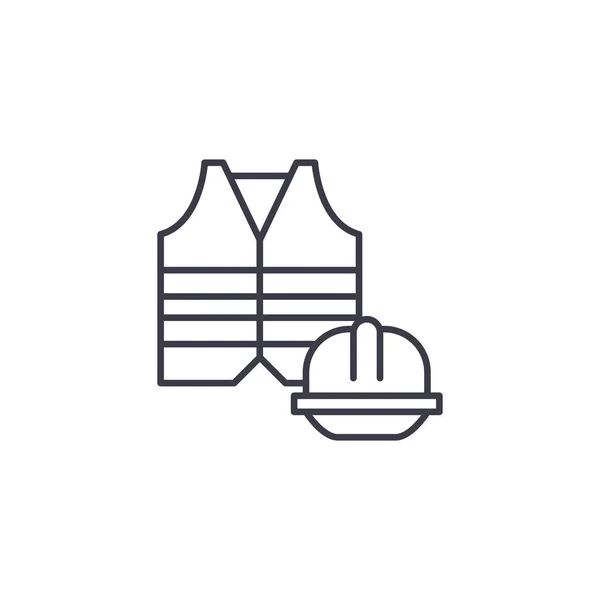 Concepto de icono lineal ropa de seguridad. Línea de ropa de seguridad signo vectorial, símbolo, ilustración . Ilustraciones De Stock Sin Royalties Gratis