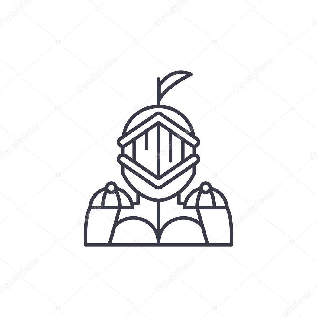 Knight line icon, vector illustration. Knight linear concept sign.