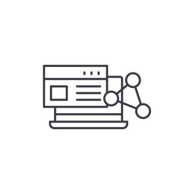 Yazılım doğrusal simgesi kavramı. Yazılım çizgi vektör işaret, sembol, illüstrasyon.