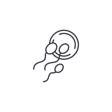 Spermatozoids doğrusal simgesi kavramı. Spermatozoids satır vektör işaret, sembol, şekil.