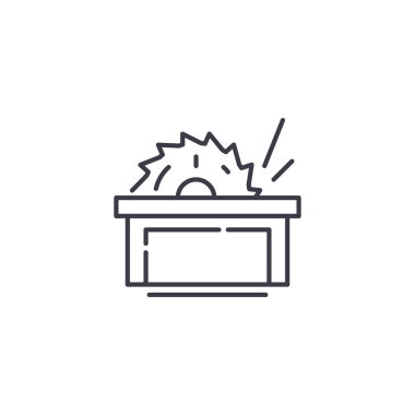 Tablo doğrusal simgesi kavramı gördüm. Tablo gördüm çizgi vektör işaret, sembol, şekil.