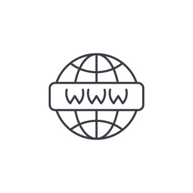 Internet doğrusal simgesi kavramı. Internet hattı vektör işaret, sembol, illüstrasyon.