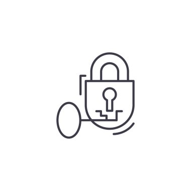 Başarı doğrusal simgesi kavramı anahtarı. Başarı çizgi vektör işaret, sembol, şekil belgili tanımlık anahtar.