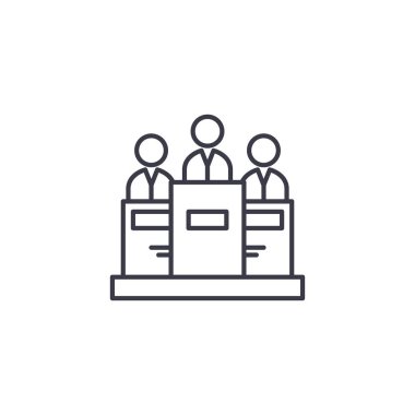 Deneme doğrusal simgesini kavramı. Deneme hattı vektör işaret, sembol, illüstrasyon.