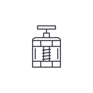 Ventil doğrusal simgesi kavramı. Ventil çizgi vektör işaret, sembol, şekil.