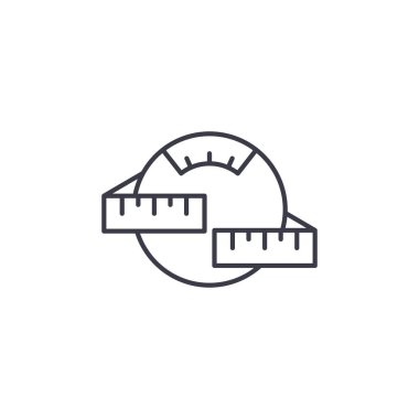 Ağırlığı kontrol doğrusal simgesi kavramı. Ağırlık kontrol hattı vektör işaret, sembol, şekil.