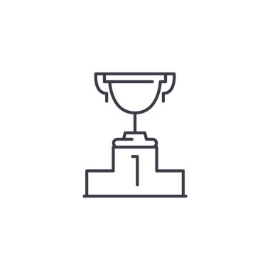 Kazanan doğrusal simgesi kavramı. Kazanan çizgi vektör işaret, sembol, şekil.