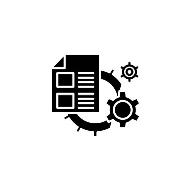 Analitik rapor siyah simge kavramı. Analitik rapor düz vektör simgesi, işaret, resim.