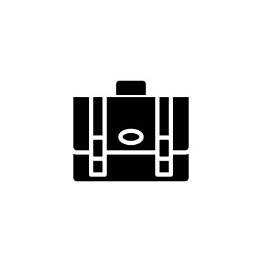 Evrak çantası siyah simge kavramı. Evrak Çantası'nı düz vektör simgesi, işaret, resim.