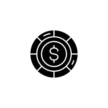 Çip siyah simge kavramı. Çip düz vektör simgesi, işaret, resim.