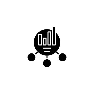 Birleşik grafik siyah simge kavramı. Kombine grafik düz vektör simgesi, işaret, resim.