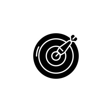 Dart siyah simge kavramı. Dart düz sembolü, işaret, illüstrasyon vektör.