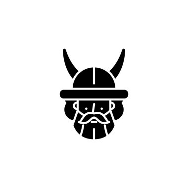 Kızılderili savaşçı siyah simge kavramı. Hint savaşçı düz vektör simgesi, işaret, resim.