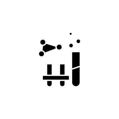 Laboratuvar testleri siyah simge kavramı. Laboratuvar testleri düz vektör simgesi, işaret, resim.