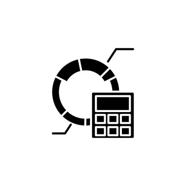 Bütçe siyah simge konsept pazarlama. Pazarlama Bütçe düz vektör simgesi, işaret, resim.