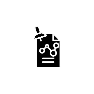 Kağıt işi siyah simge kavramı. Kağıt işi düz vektör simgesi, işaret, resim.