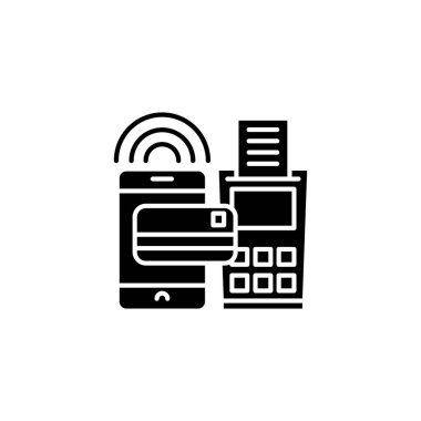 Ödeme yöntemleri siyah simge kavramı. Ödeme yöntemleri düz sembolü, işaret, illüstrasyon vektör.