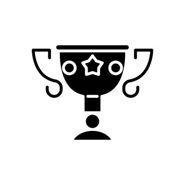 Ödül ödül siyah simge kavramı. Ödül ödül düz vektör simgesi, işaret, resim.