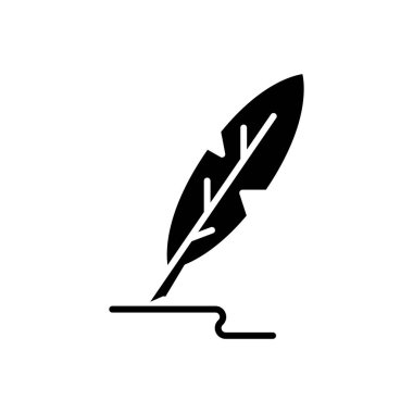 Profesyonel yazma siyah simge kavramı. Profesyonel yazma düz vektör simgesi, işaret, resim.