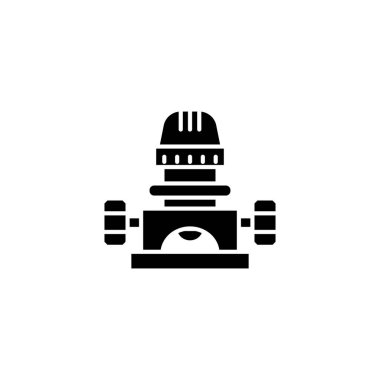 Dilme makinesi siyah simge konsepti. Dilme makinesi düz vektör simgesi, işaret, illüstrasyon.