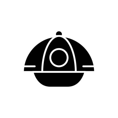 Spor kap siyah simge kavramı. Spor Kapak düz vektör simgesi, işaret, resim.