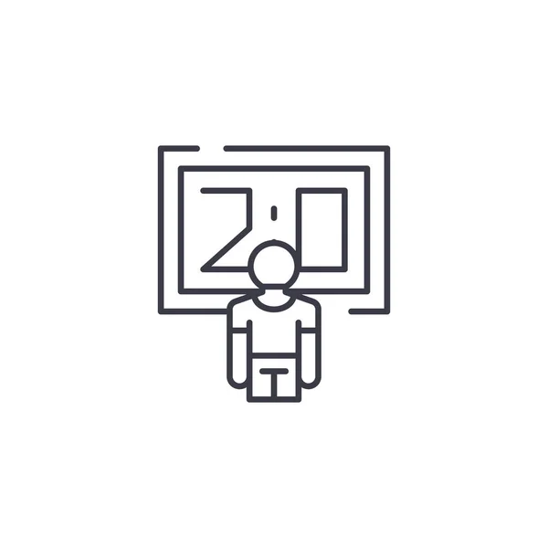 Score lineares Icon-Konzept. Score Line Vektorzeichen, Symbol, Illustration. — Stockvektor