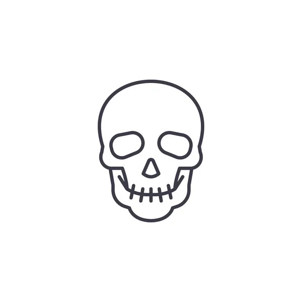 Skull linear icon concept. Skull line vector sign, symbol, illustration. — Stock Vector