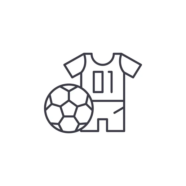 Concepto de icono lineal uniforme de fútbol. Fútbol uniforme línea vector signo, símbolo, ilustración . — Archivo Imágenes Vectoriales