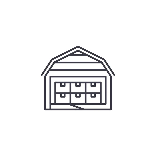 Storehouse concept d'icône linéaire. Storehouse ligne vectoriel signe, symbole, illustration . — Image vectorielle