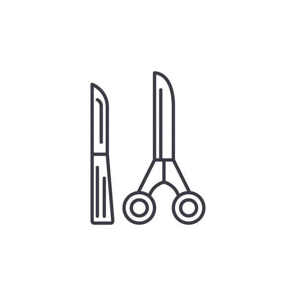 Surgical tools linear icon concept. Surgical tools line vector sign, symbol, illustration. — Stock Vector