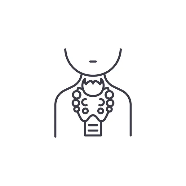 Concepto de icono lineal de la glándula tiroides. Línea de la glándula tiroides vector signo, símbolo, ilustración . — Archivo Imágenes Vectoriales