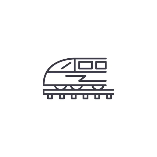 기차 선형 아이콘 개념입니다. 기차 선 벡터 기호, 기호, 그림. — 스톡 벡터