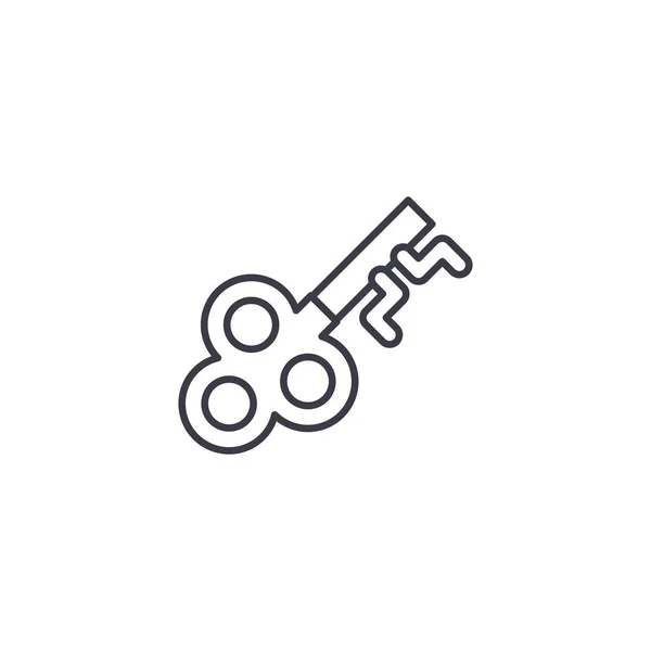 Concept d'icône linéaire Vintage Key. Vintage Key line signe vectoriel, symbole, illustration . — Image vectorielle