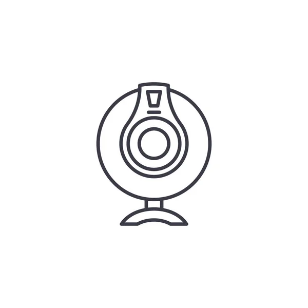Conceito de ícone linear Webcam. Webcam linha vetor sinal, símbolo, ilustração . —  Vetores de Stock