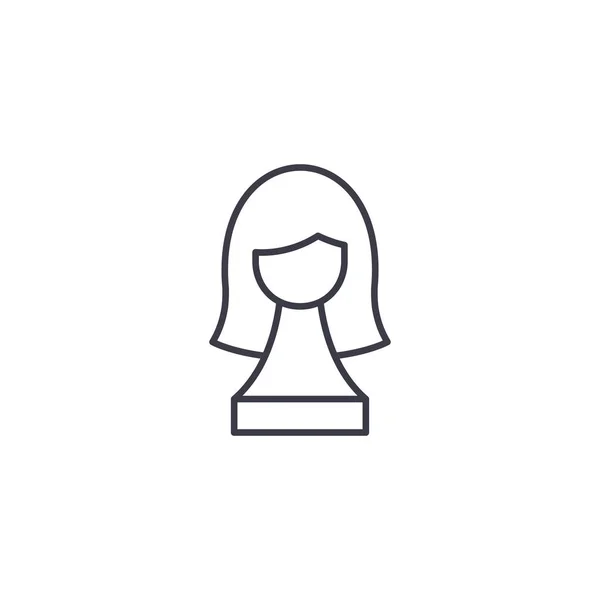 Concept d'icône linéaire perruque. Signe vectoriel de ligne de perruque, symbole, illustration . — Image vectorielle