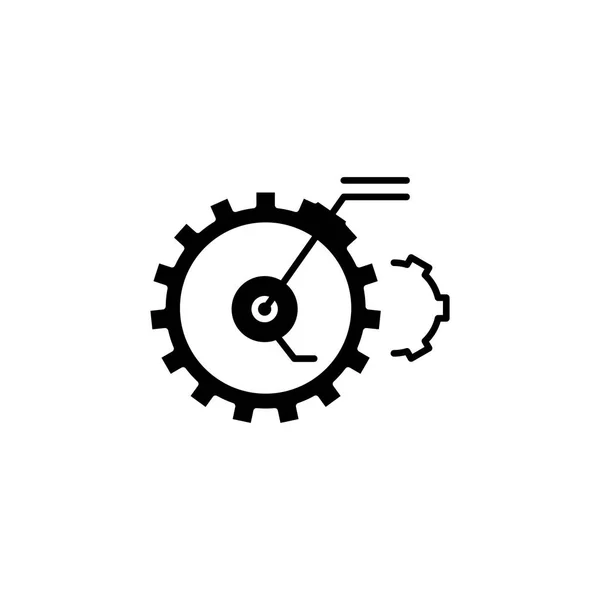 Analytics-instellingen zwart pictogram concept. Analytics-instellingen platte vector illustratie, symbool, teken. — Stockvector