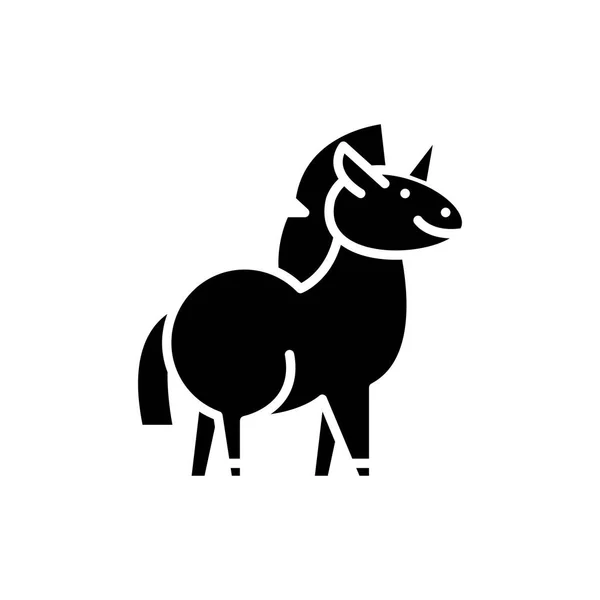 Svět zvířat zebra černá ikona koncept. Svět zvířat zebra rovný vektor symbol, znamení, ilustrace. — Stockový vektor