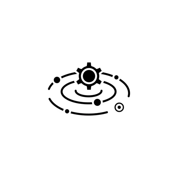 Concepto de icono negro de astronomía. Astronomía vector plano símbolo, signo, ilustración . — Vector de stock